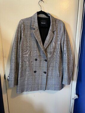 Madewell Plaid Double Breasted Blazer.